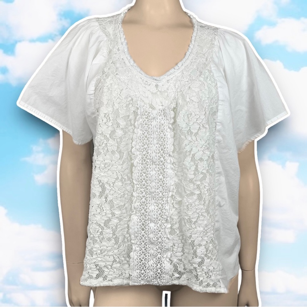 VICTORIA'S SECRET Boho Floral Lace Trapeze Top Bohemian Beach Pool Coquette